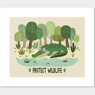 Crocodile Protect Wildlife Posters and Art